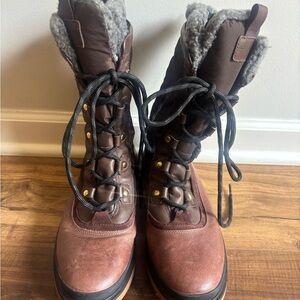 Cole Haan Waterproof Brown Winter Rain/Snow Boots Insulated Lace-Up